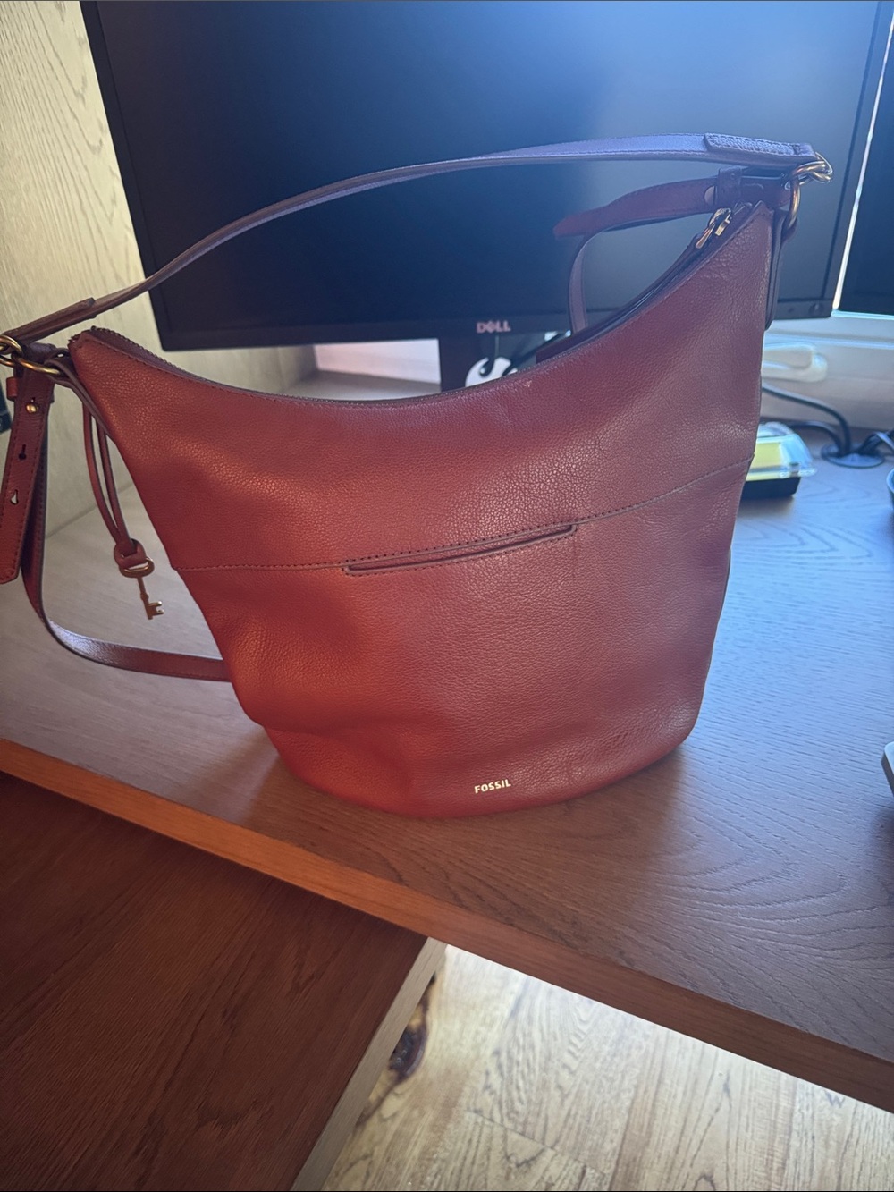 Fossil Brown bucket Leather Shoulder Bag
